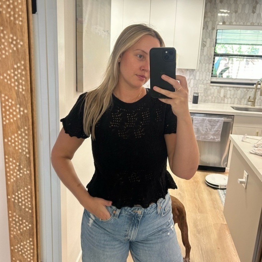 H&M crochet knit blouse